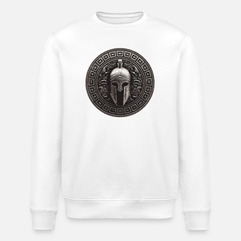 Spartaner Helm Mythologie Gladiator - Stanley/Stella Unisex Bio-Sweatshirt ROLLER - Weiß