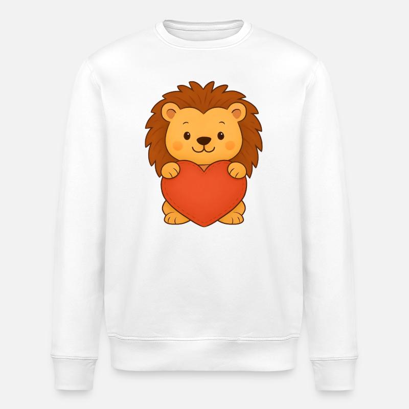 Löwe mit Herz - Stanley/Stella Unisex Bio-Sweatshirt ROLLER - Weiß