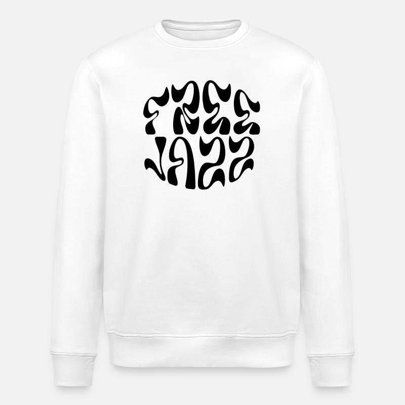 Design de logo ondulé free jazz - Sweat bio ROLLER Stanley/Stella Unisexe - blanc