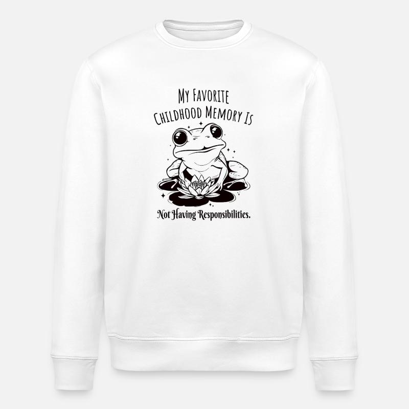 Mémoire d’enfance Responsabilité Grenouille - Sweat bio ROLLER Stanley/Stella Unisexe - blanc