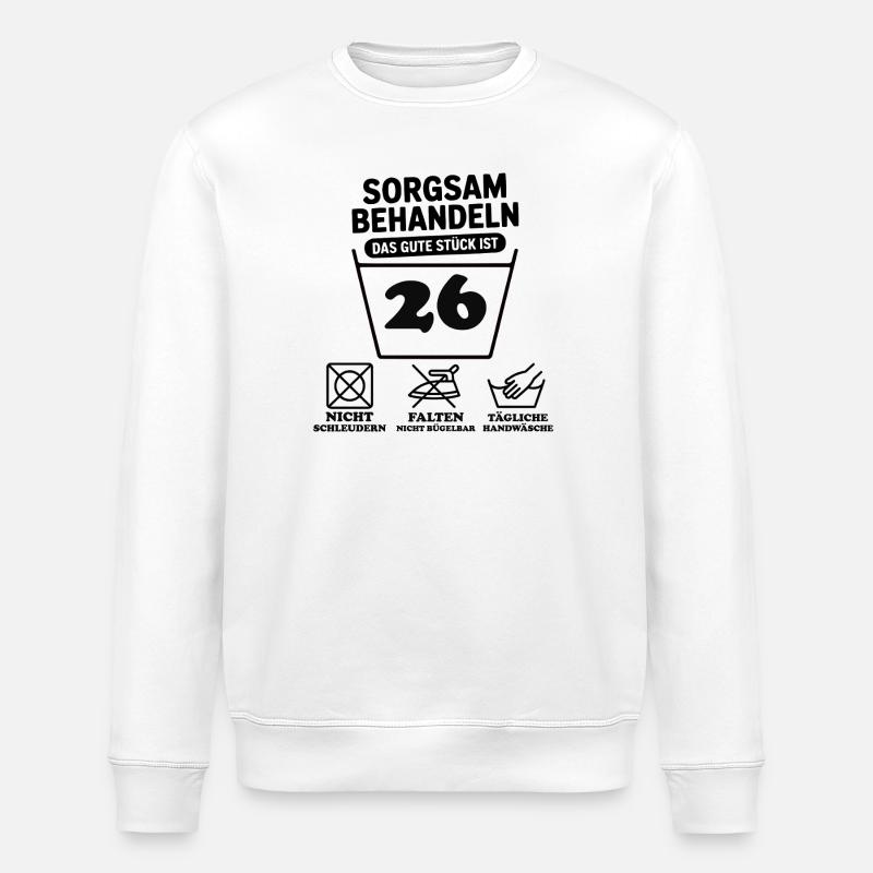 26e anniversaire – Traitez avec soin - Sweat bio ROLLER Stanley/Stella Unisexe - blanc