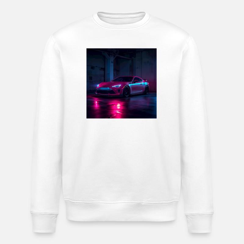 Neon Night Drift Voiture - Sweat bio ROLLER Stanley/Stella Unisexe - blanc