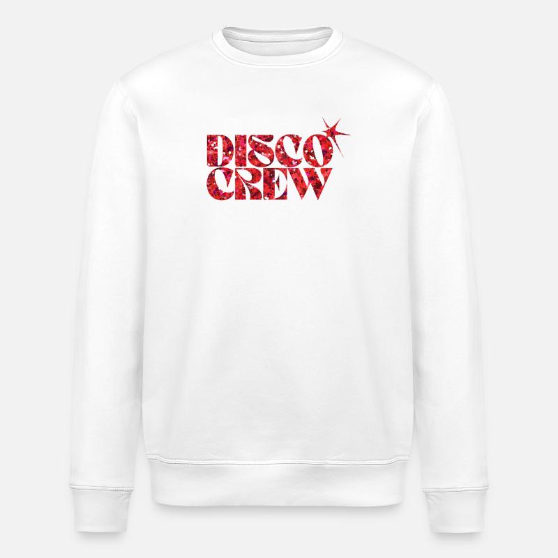 Disco Crew Red Neon Splash - Stanley/Stella ROLLER Unisex Organic Sweatshirt - white