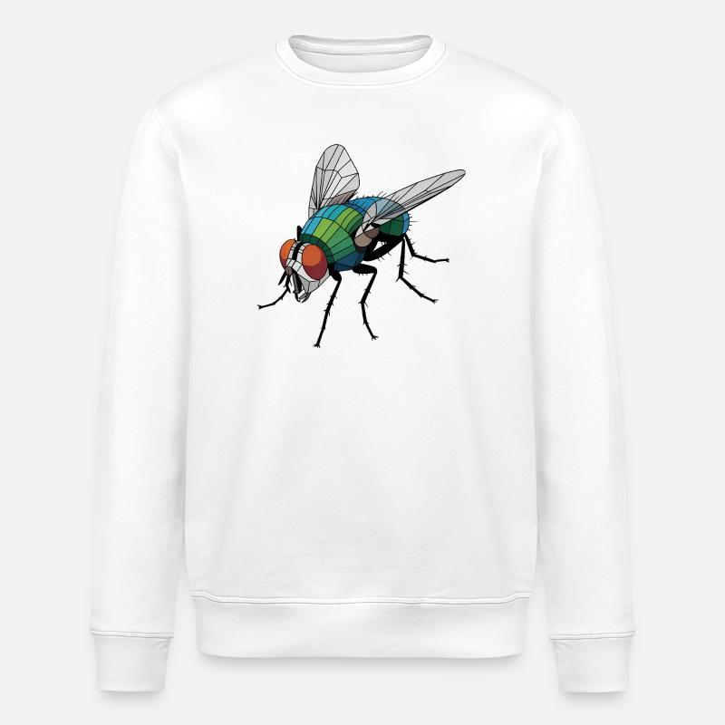 Fly - Cool Low Poly Logo - Stanley/Stella ROLLER Unisex Organic Sweatshirt - white