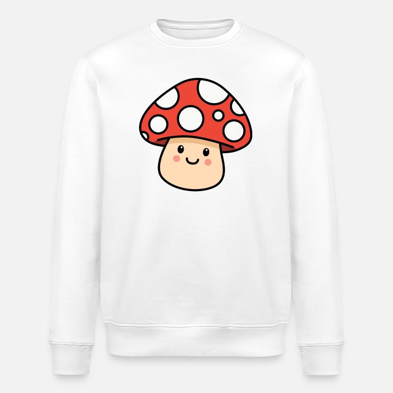 Champignon kawaii – Champignon joyeux - Sweat bio ROLLER Stanley/Stella Unisexe - blanc