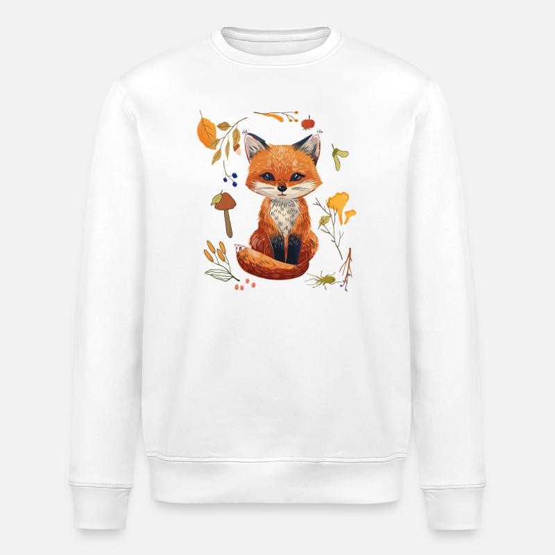 Renard dans la forêt - Sweat bio ROLLER Stanley/Stella Unisexe - blanc