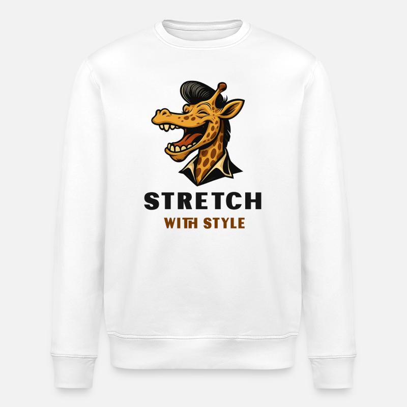 Stretch avec style – Cool Giraffe - Sweat bio ROLLER Stanley/Stella Unisexe - blanc