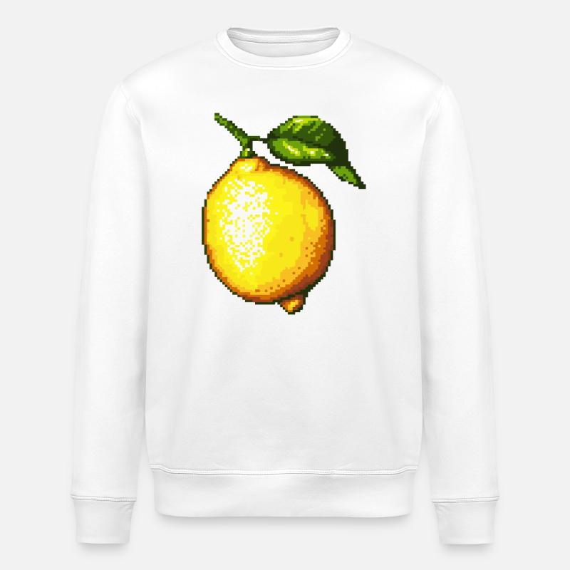 Pixel Lemons Rétro Fruit Art - Sweat bio ROLLER Stanley/Stella Unisexe - blanc