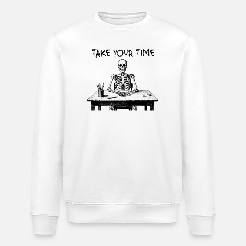 Take Your Time Skeleton - Stanley/Stella Unisex Bio-Sweatshirt ROLLER - Weiß