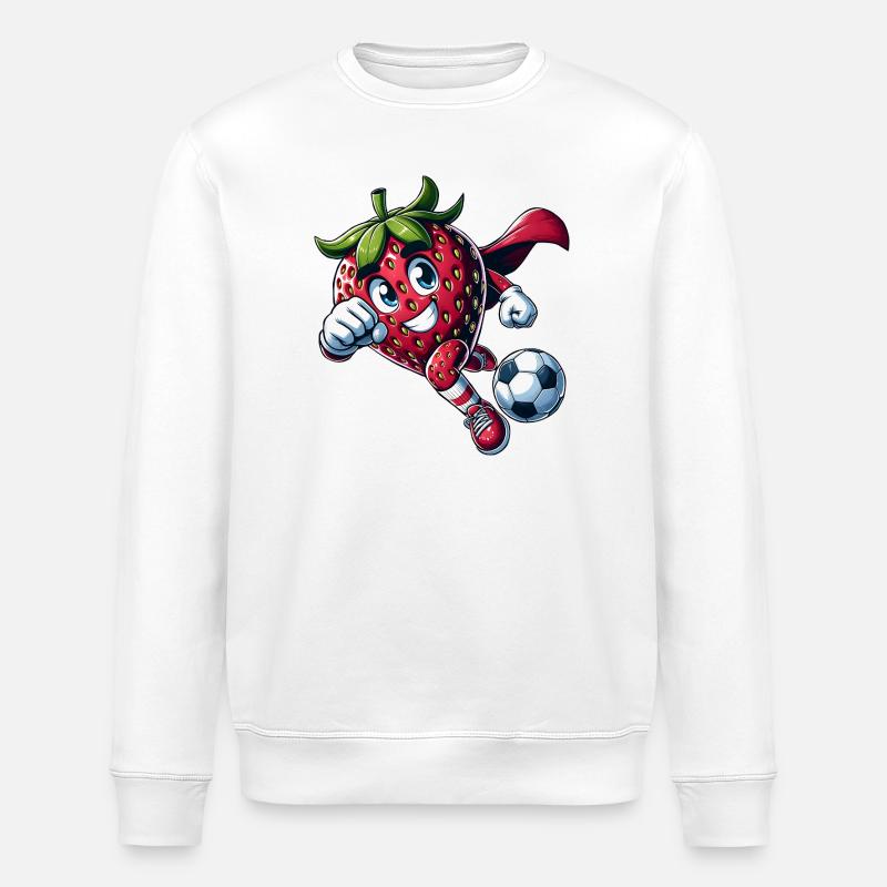 Football Fraise Super-héros Kicker Comic - Sweat bio ROLLER Stanley/Stella Unisexe - blanc