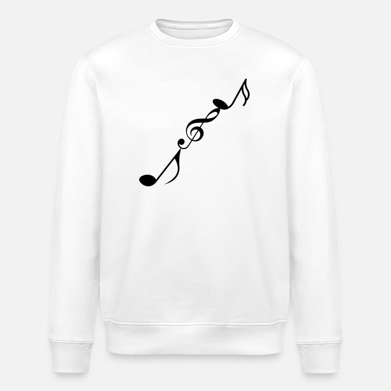 Musical notes - Stanley/Stella ROLLER Unisex Organic Sweatshirt - white