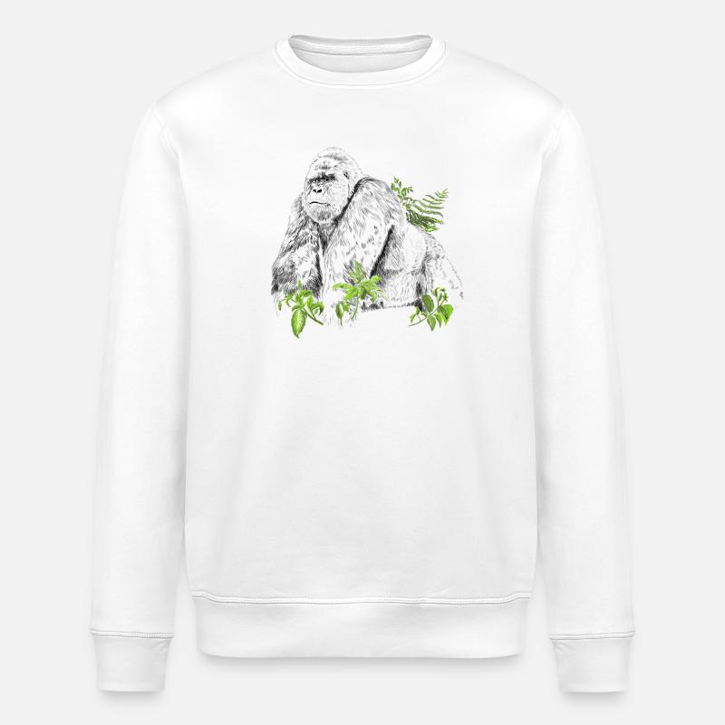 Gorille - Sweat bio ROLLER Stanley/Stella Unisexe - blanc