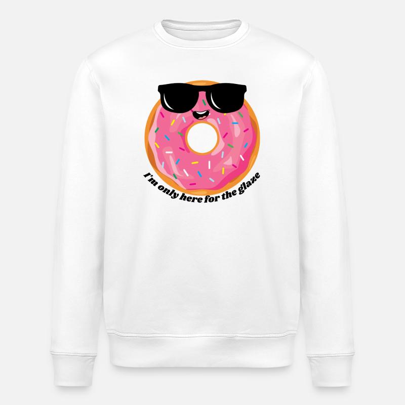 Pink Donut mit Sonnenbrille - Stanley/Stella Unisex Bio-Sweatshirt ROLLER - Weiß