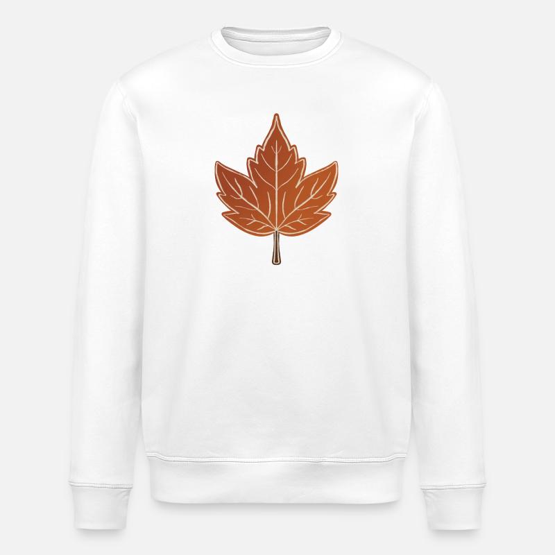 Autumn Maple Leaf - Stanley/Stella ROLLER Unisex Organic Sweatshirt - white
