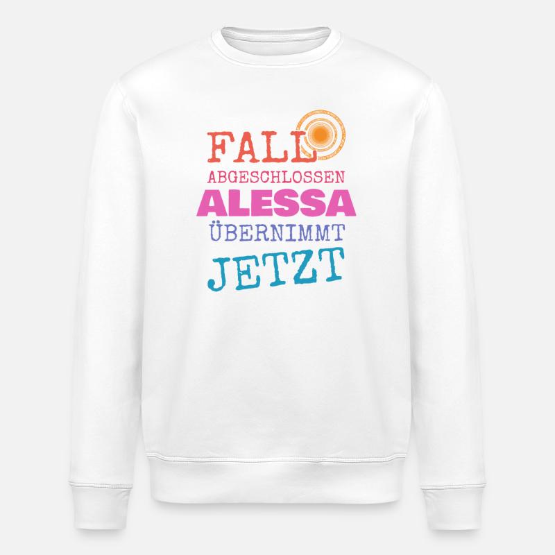 Alessa as a given name - Stanley/Stella ROLLER Unisex Organic Sweatshirt - white