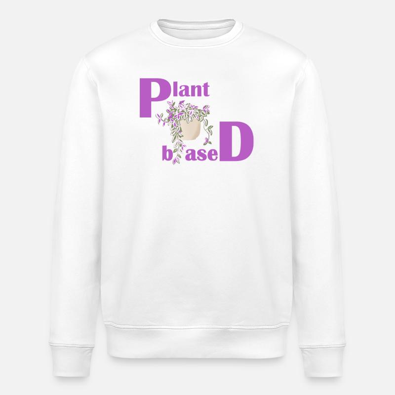 Plant Based – Pinkes Design Topfpflanze - Stanley/Stella Unisex Bio-Sweatshirt ROLLER - Weiß