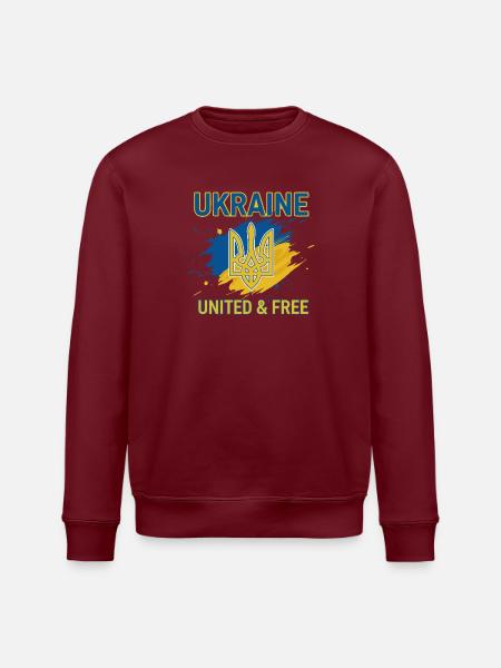 Ukraine Unity and Freedom - Stanley/Stella ROLLER Unisex Organic Sweatshirt - white