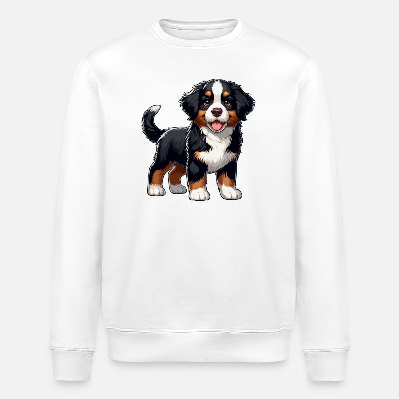 Berner Sennenhund süßer Welpe - Stanley/Stella Unisex Bio-Sweatshirt ROLLER - Weiß