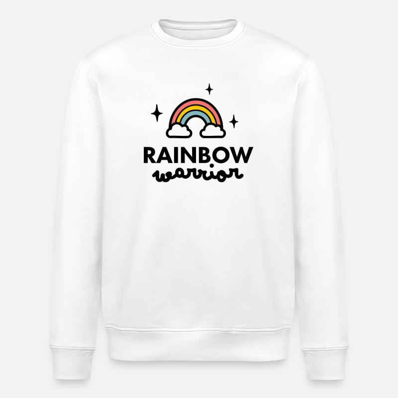 Logo du guerrier arc-en-ciel - Sweat bio ROLLER Stanley/Stella Unisexe - blanc