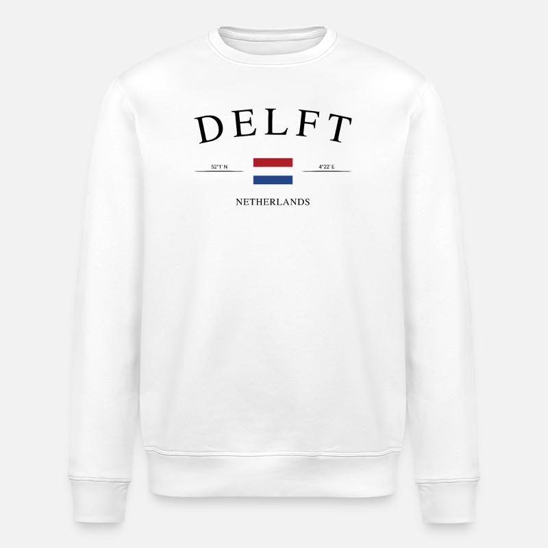 Delft Niederlande – Urlaub Souvenir & Geschenk - Stanley/Stella Unisex Bio-Sweatshirt ROLLER - Weiß