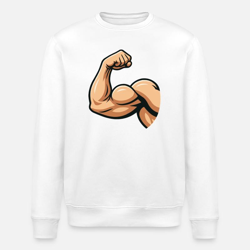 Illustration de biceps forts - Sweat bio ROLLER Stanley/Stella Unisexe - blanc