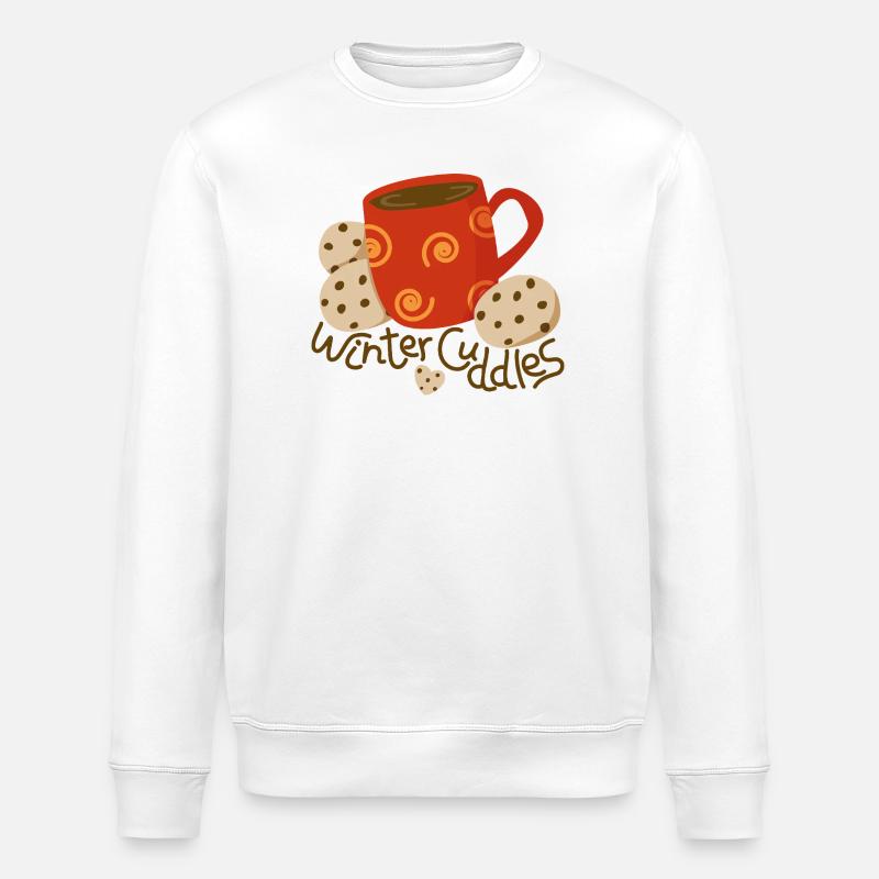 Tasse heiße Schokolade mit Keksen - Stanley/Stella Unisex Bio-Sweatshirt ROLLER - Weiß