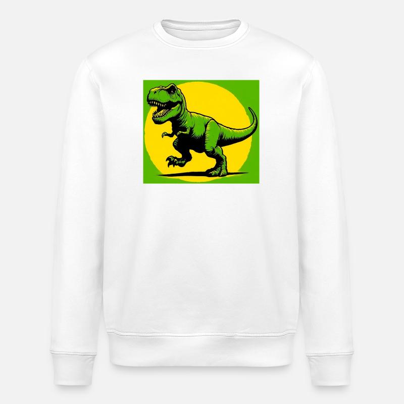 dinosaur - Stanley/Stella ROLLER Unisex Organic Sweatshirt - white