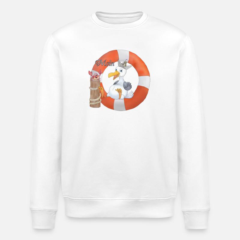 Moewe_im_Ring - Stanley/Stella ROLLER Unisex Organic Sweatshirt - white