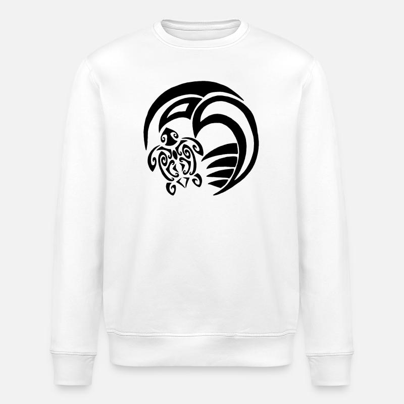 Schwarze Schildkröte und Ozean - Stanley/Stella Unisex Bio-Sweatshirt ROLLER - Weiß