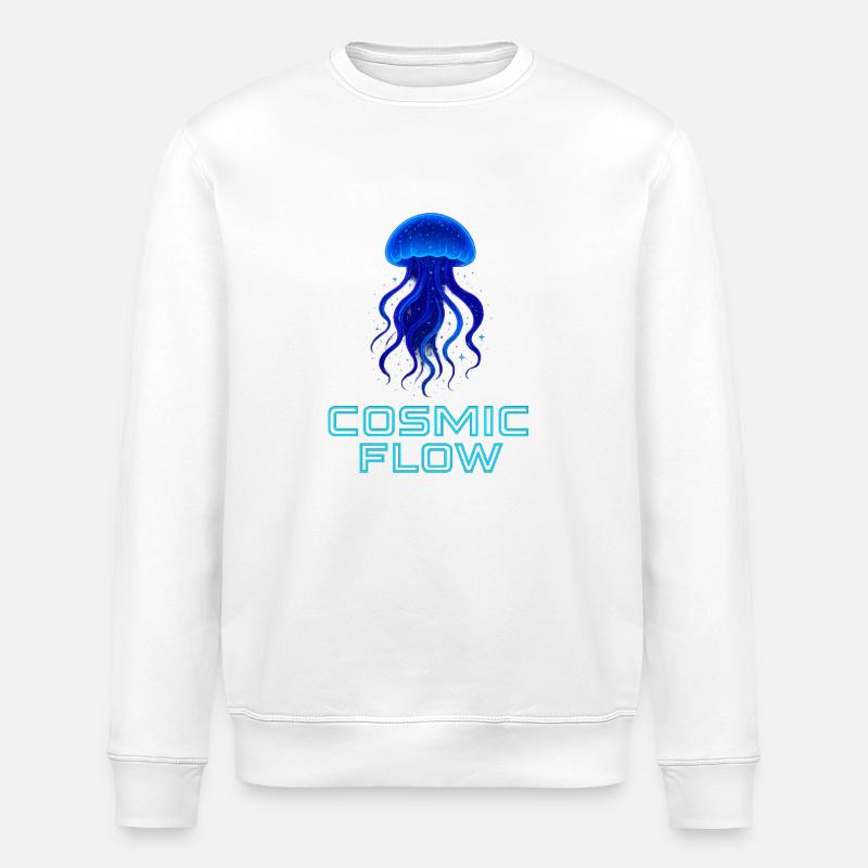 Kosmische Meeres Qualle Neon - Stanley/Stella Unisex Bio-Sweatshirt ROLLER - Weiß