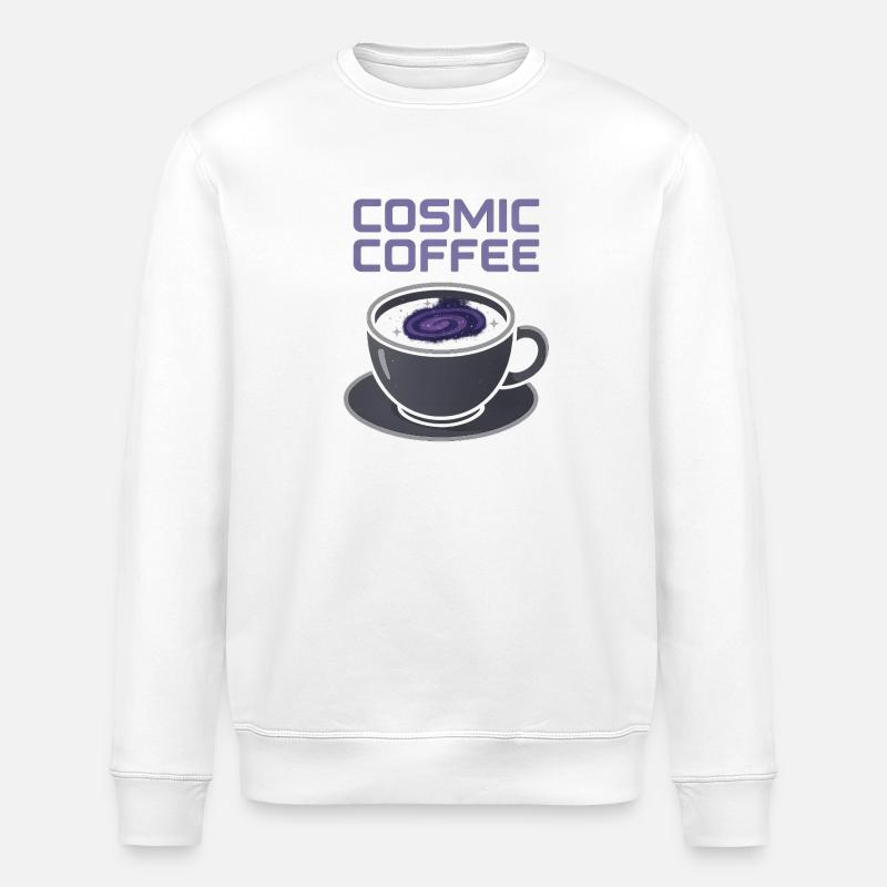 Kosmischer Kaffee Galaxie Becher - Stanley/Stella Unisex Bio-Sweatshirt ROLLER - Weiß