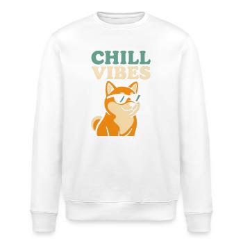 Chill Vibes Shiba Tea - Stanley/Stella ROLLER Unisex Organic Sweatshirt - white - Front - Nik (191cm)