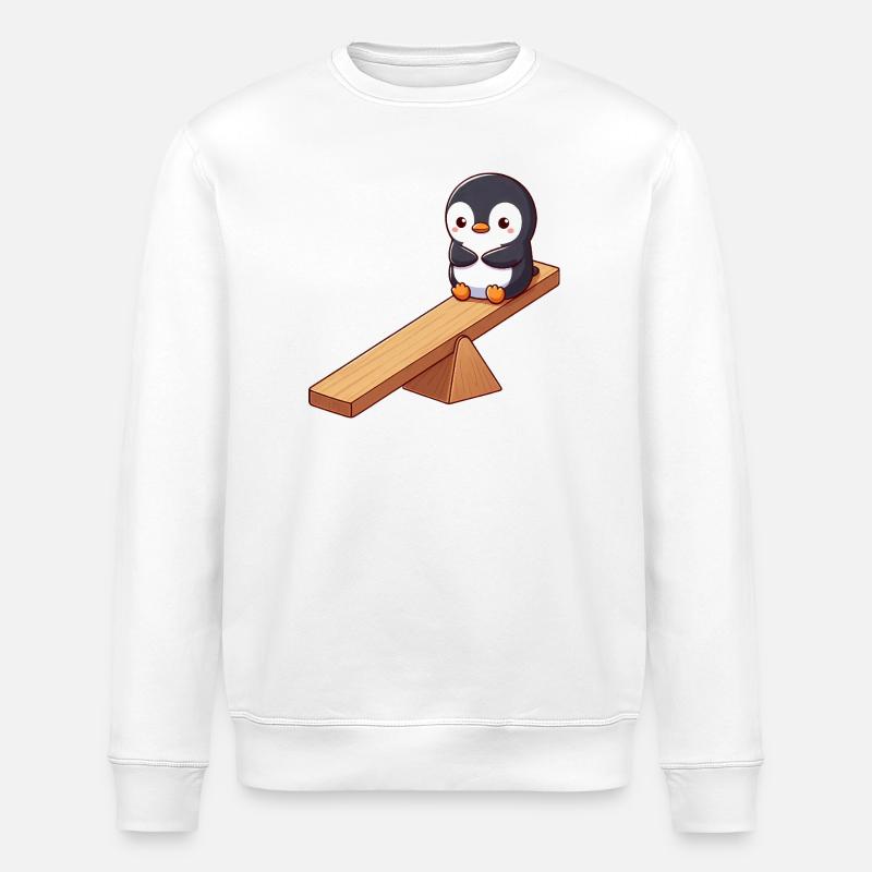 Mignon pingouin dessin animé amis amitié - Sweat bio ROLLER Stanley/Stella Unisexe - blanc