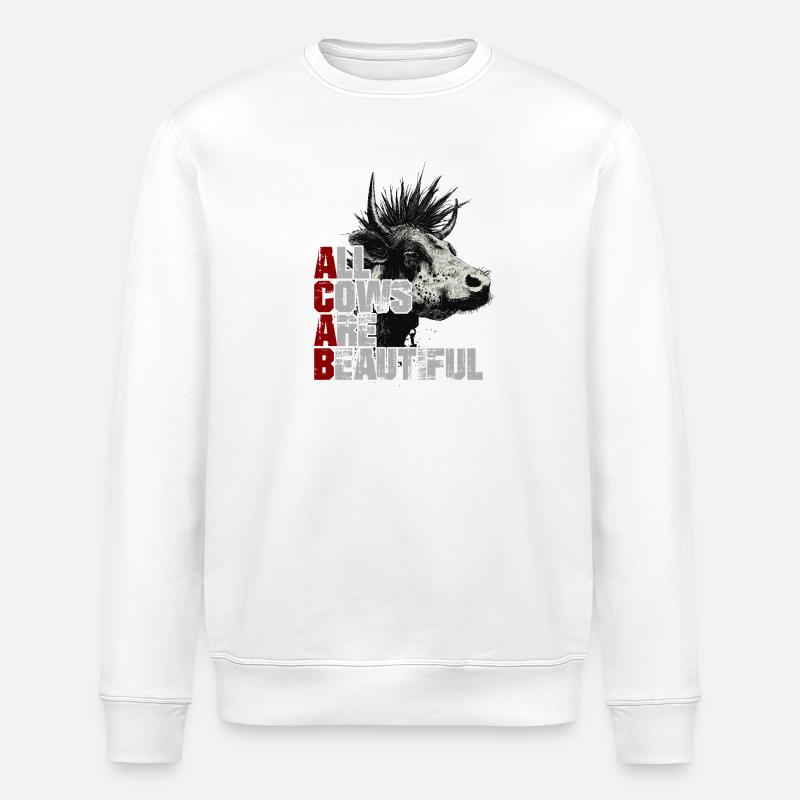 Punk Rock Vache - Sweat bio ROLLER Stanley/Stella Unisexe - blanc