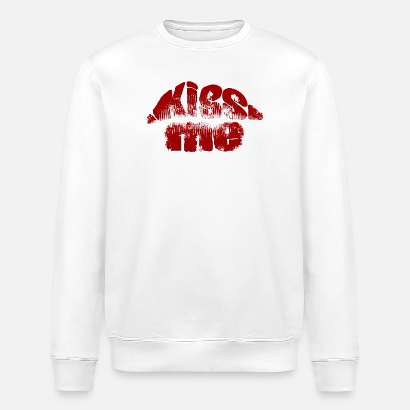 Küss Mich Graffiti Rot - Stanley/Stella Unisex Bio-Sweatshirt ROLLER - Weiß