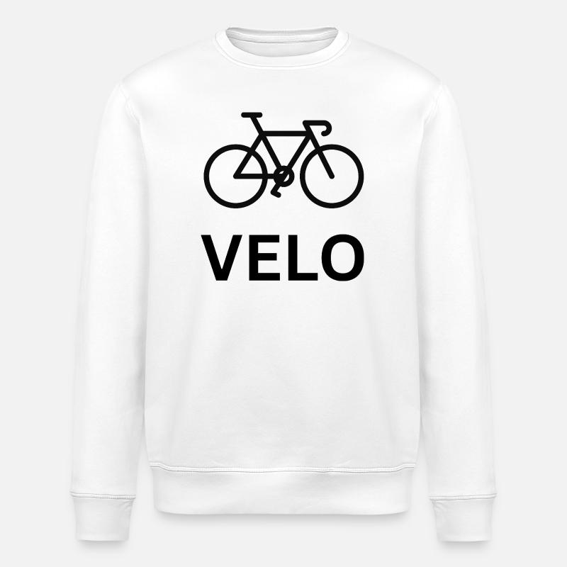 VELO - Vélo Noir Design - Sweat bio ROLLER Stanley/Stella Unisexe - blanc