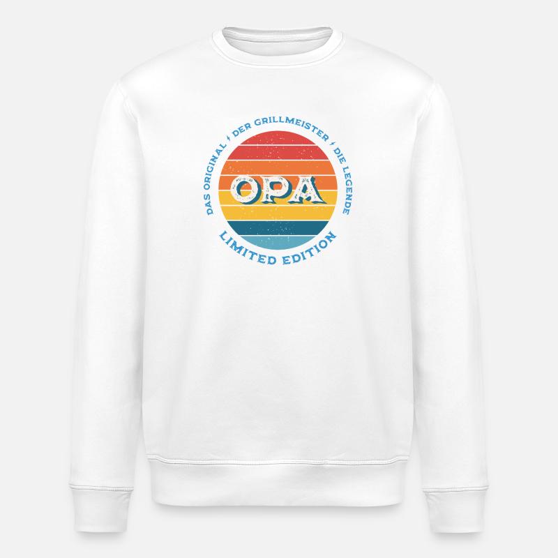 OPA Geschenk Retro Sonnenuntergang - Stanley/Stella Unisex Bio-Sweatshirt ROLLER - Weiß