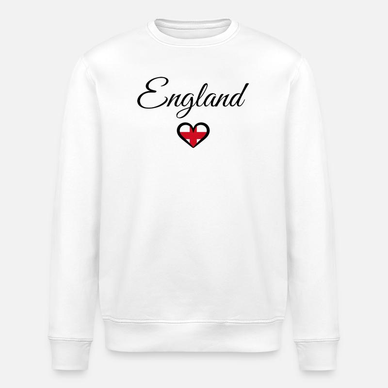 England Herz Hemd - Stanley/Stella Unisex Bio-Sweatshirt ROLLER - Weiß