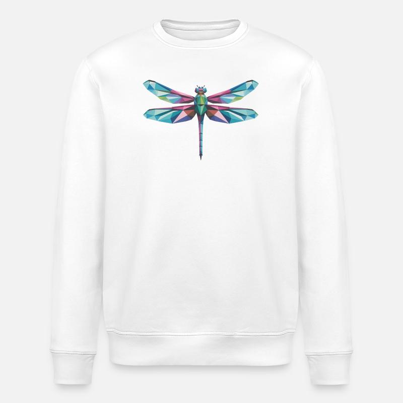 Dragonfly - Cool Low Poly Logo - Stanley/Stella ROLLER Unisex Organic Sweatshirt - white