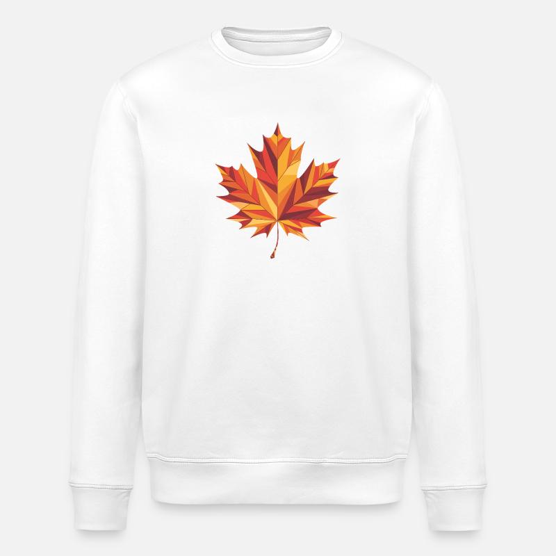 Feuille d’automne - Logo Low Poly cool - Sweat bio ROLLER Stanley/Stella Unisexe - blanc