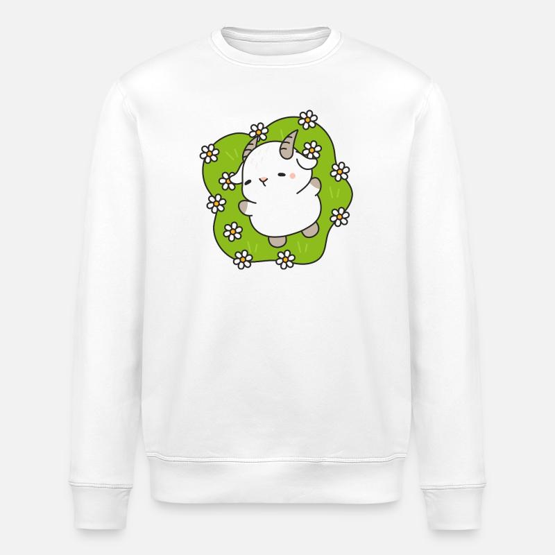 Kawaii Lamm Gänseblümchen - Stanley/Stella Unisex Bio-Sweatshirt ROLLER - Weiß