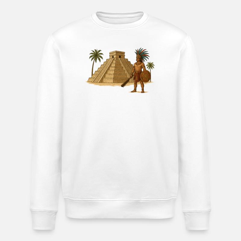 Maya Pyramide Krieger - Stanley/Stella Unisex Bio-Sweatshirt ROLLER - Weiß