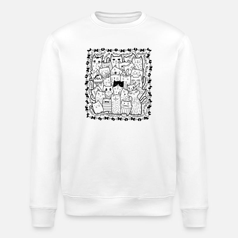 V1N Katzen - Stanley/Stella Unisex Bio-Sweatshirt ROLLER - Weiß