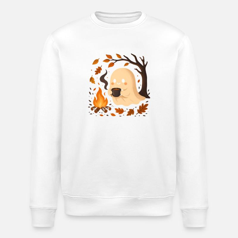 Herbstgeist am Lagerfeuer - Sweat bio ROLLER Stanley/Stella Unisexe - blanc