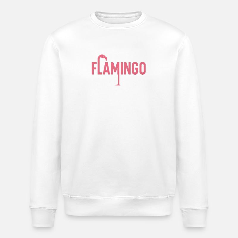 flamingo - Stanley/Stella ROLLER Unisex Organic Sweatshirt - white