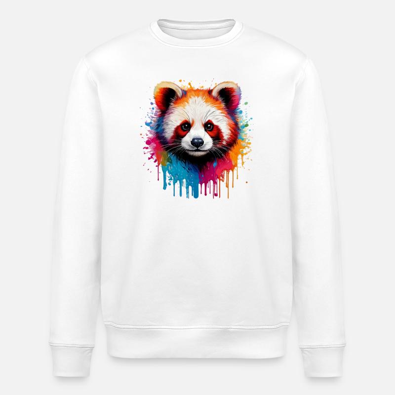 Explosion de Panda Aquarelle - Sweat bio ROLLER Stanley/Stella Unisexe - blanc