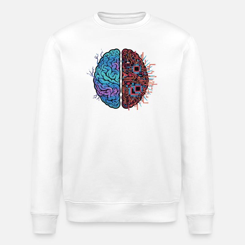 Robotic brain Technology Robotic - Stanley/Stella ROLLER Unisex Organic Sweatshirt - white