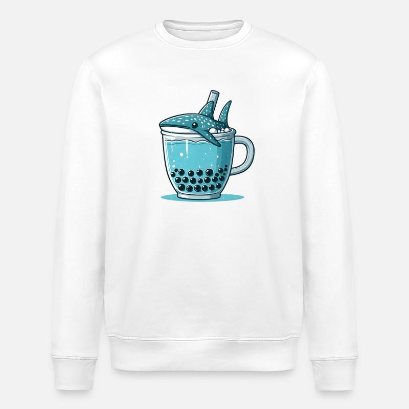 Walhai Bubble Tea - Stanley/Stella Unisex Bio-Sweatshirt ROLLER - Weiß
