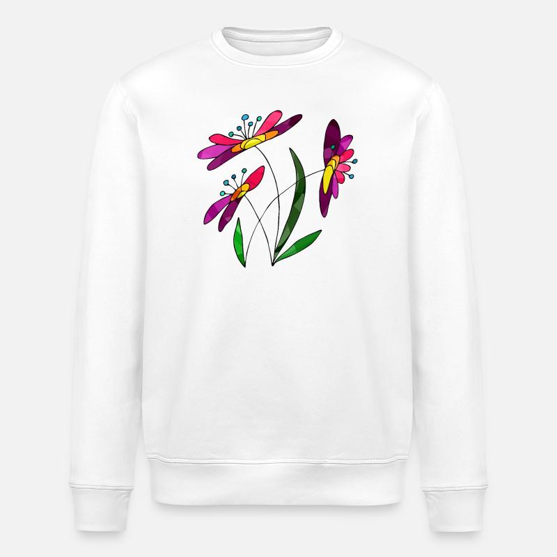 Fleur - Sweat bio ROLLER Stanley/Stella Unisexe - blanc