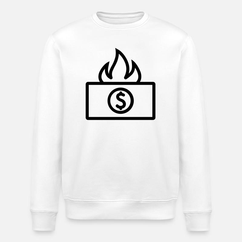 Geld verbrennen - Stanley/Stella Unisex Bio-Sweatshirt ROLLER - Weiß